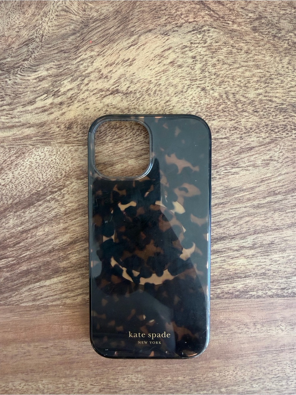 kate spade Tortoiseshell Gloss iPhone 13 Case - Black & Brown